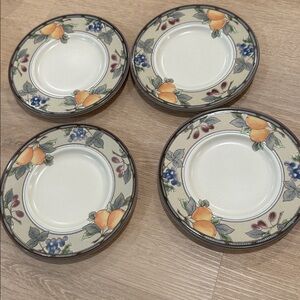 Set of 4 Mikasa Garden Harvest 6 1/2" Saucers Plates Excellent Condition